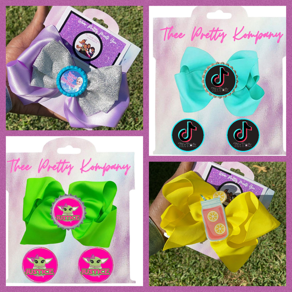 Hair bow/scrunchie and earring set