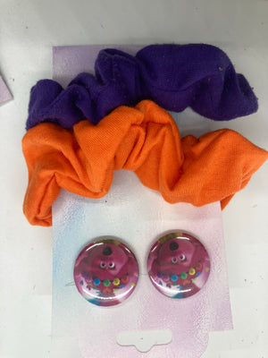 Hair bow/scrunchie and earring set