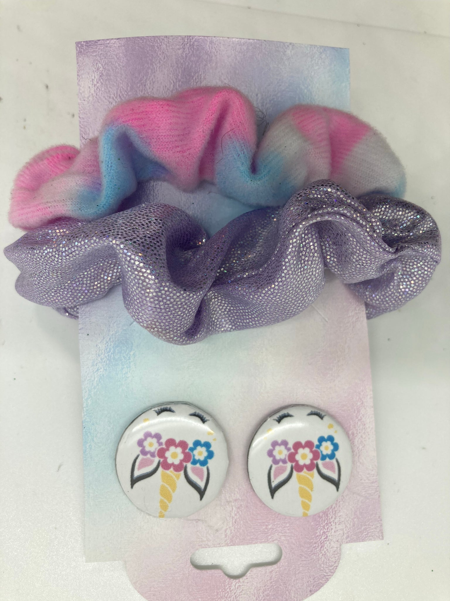 Hair bow/scrunchie and earring set